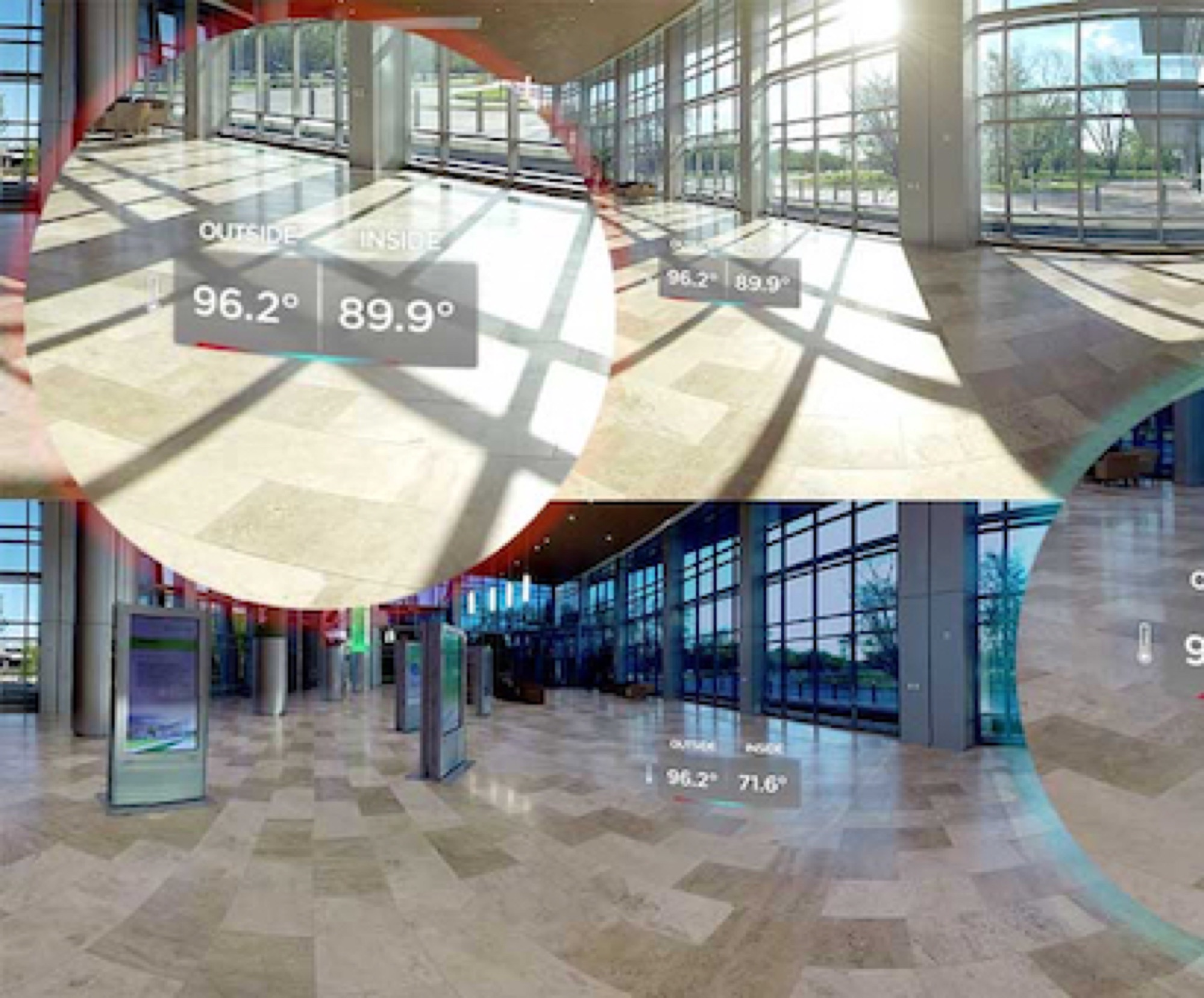 Getting a 360 degree view of hotspots in a building.